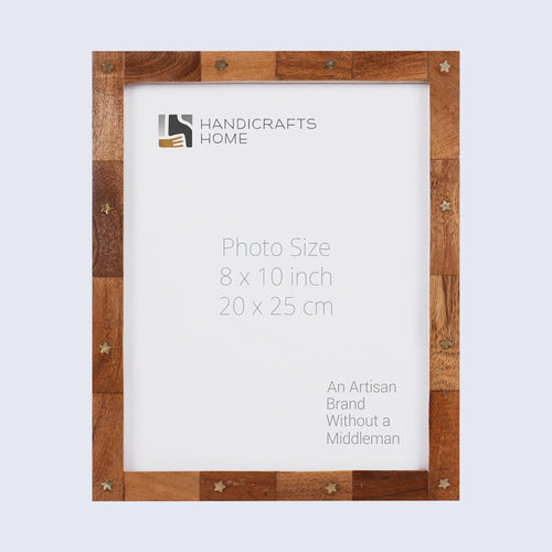 Picture Frame Star Wood Collection Brass & Wood Brown - 3 Sizes