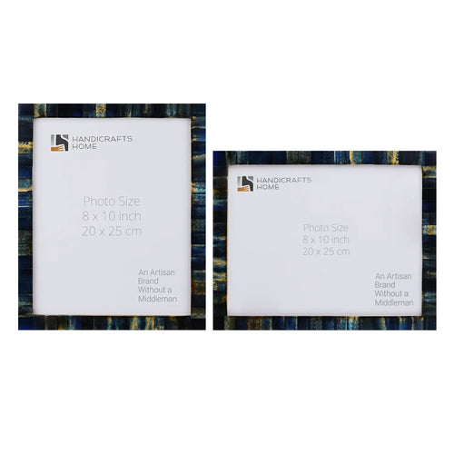 Blue Bone Inlay Picture Frame Set of 2 | Vintage Collection |  4x6 5x7 8x10