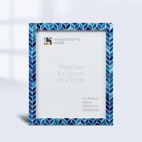 Picture Frame Arctic Ice Pattern Collection Resin inlay Blue & White – 4x6, 5x7 & 8x10