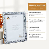 Grey Bone Inlay Picture Frame Arctic Smoke Col. 4x6 5x7 8x10