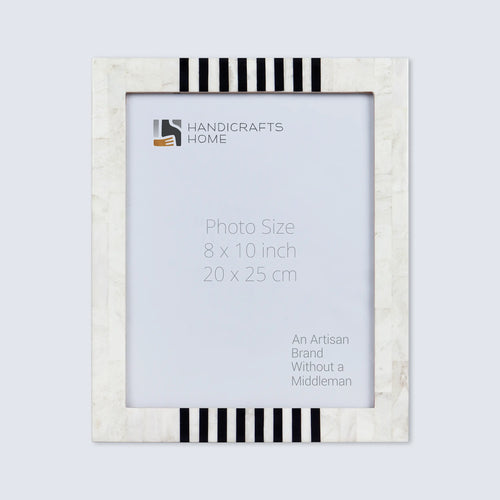 Picture Frame Contour Alto Pattern Collection Resin Inlay White & Black – 4x6, 5x7 & 8x10"