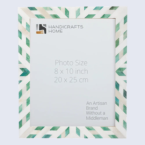 Picture Frame Hypno Nature Pattern Collection Bone Inlay Green White 4x6 5x7 8x10"