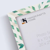 Picture Frame Hypno Nature Pattern Collection Bone Inlay Green White 4x6 5x7 8x10"