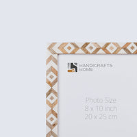 Picture Frame Marquet Array Collection Wood Resin Inlay Brown white Pack of 2  in 8 Sizes