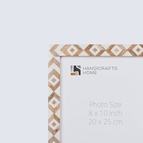 Picture Frame Marquet Array Collection Wood Resin Inlay Brown white Pack of 2  in 8 Sizes
