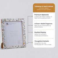 Picture Frames Pearlescent Abyss Collection Mother of Pearl White 3 Sizes