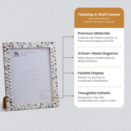 Picture Frames Pearlescent Abyss Collection Mother of Pearl White 3 Sizes