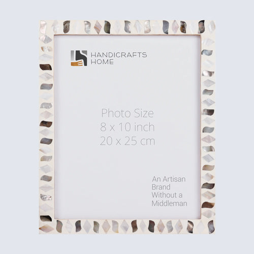 Picture Frames Pearlescent Fossil Collection Mother of Pearl Resin White 3 Sizes