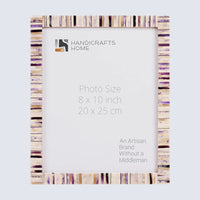 Picture Frames Pearlescent Hologram Collection Bone Inlay White 3 Sizes