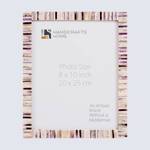 Picture Frames Pearlescent Hologram Collection Bone Inlay White 3 Sizes