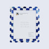 Picture Frame Set of 5 Scalloped Pattern Collection Bone Inlay – Blue & White