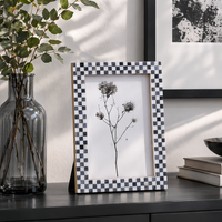 Checkered Bone Inlay Picture Frame 4x6 5x7 8x10 Home Decor
