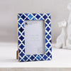 Picture Frame Indigo Collection Bone & Resin Inlay, Blue - White, 4" x 6"