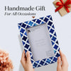 Picture Frame Indigo Collection Bone & Resin Inlay, Blue - White, 4" x 6"