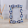 Picture Frame Indigo Pattern Collection Bone Resin Inlay Blue White 4x6