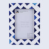 Picture Frame Indigo Pattern Collection Bone Resin Inlay White Blue 4x6