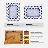 Picture Frame Indigo Pattern Collection Bone Resin Inlay White Blue 4x6