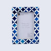 Picture Frame Indigo Pattern Collection Bone Resin Inlay Blue White 4x6