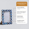 Picture Frame Indigo Pattern Collection Bone Resin Inlay Blue White 4x6