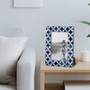Picture Frame Indigo Pattern Collection Bone Resin Inlay Blue White 4x6