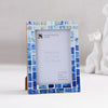 Picture Frame Indigo Mosaic Collection Bone Inlay - Blue, 4x6 & 5x7