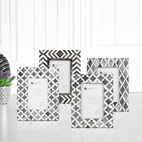 Mosaic Grey 4x6 Picture Frame Set - Combo Pack of 4