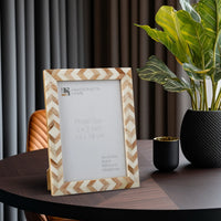 Picture Frame Taj Pattern Collection Bone Inlay Brown 3 Sizes