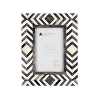 Photo Frame Mosaic Slate Chevron Collection Bone Inlay Grey White 4x6
