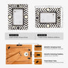 Photo Frame Mosaic Slate Chevron Collection Bone Inlay Grey White 4x6