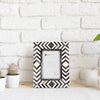 Photo Frame Mosaic Slate Chevron Collection Bone Inlay Grey White 4x6