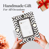 Photo Frame Mosaic Slate Chevron Collection Bone Inlay Grey White 4x6