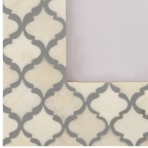 Picture Frames Moroccan Pattern Collection Bone Inlay Resin White Grey 4x6 5x7"