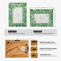 Picture Frame Green Leaf Collection Bone Inlay Green & White – 4x6"