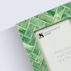 Picture Frame Green Leaf Collection Bone Inlay Green & White – 4x6"