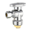1/2" Push Connect x 3/8" OD Compr. Angle Stop Valve, 1/4 Turn (Lead Free)
