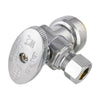 1/2" Push Connect x 3/8" OD Compr. Angle Stop Valve, 1/4 Turn (Lead Free)