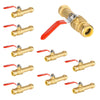 10 Pcs 1/2" Push Fit Slip Ball Valve, Red (Lead Free)