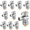 10 Pcs 1/2" Push Connect x 3/8" Compr. Angle Stop Valve, New Handle (Lead Free) Plumbingsell