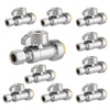 10 Pcs 1/2" Push Connect x 3/8" Compr. Straight Stop Valve, New Handle, 1/4 Turn (Lead Free) Plumbingsell