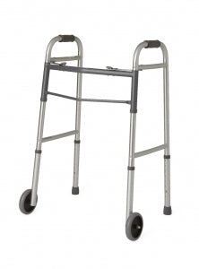 Medline Two-Button Folding Walkers with 5" Wheels RIO Medical Supplies