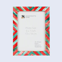 Picture Frames Chevron Art Inspired Collection Bone Inlay - Red, Green- 4x6, 5x7 & 8x10