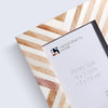 make to order handmade chevron brown pattern picture frames 4x6.5x7