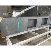 HANDCRAFTED PIETRA GREY HIGH ENGINEERED PORCELAIN DOUBLE SINK (ES-171)