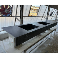 HANDCRAFTED PIETRA GREY HIGH ENGINEERED PORCELAIN DOUBLE SINK (ES-171)