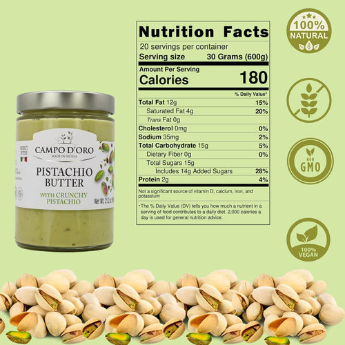 Campo D'Oro, Crunchy Pistachio Butter Cream, 21.2oz