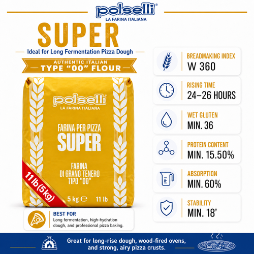 Polselli, Super Tipo 00 Pizza Flour, 11 lb (5 kg)