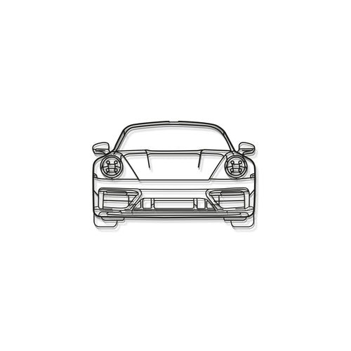 911 Model 992 Front View Metal Car Wall Art - MT0865