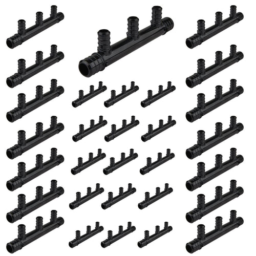 PEX-B Crimp 3/4" x 1/2" Open Manifold (3 port)