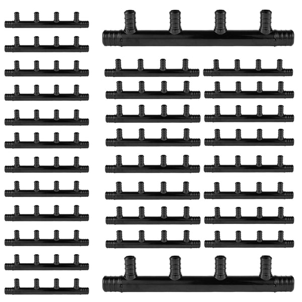 30 Pcs PEX-B Crimp 3/4" x 1/2" Open Manifold (4 port)