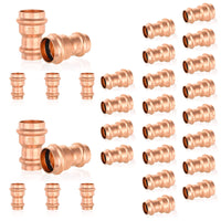 1" x 3/4" Copper Press x Press Coupling NO Stop (Lead Free)